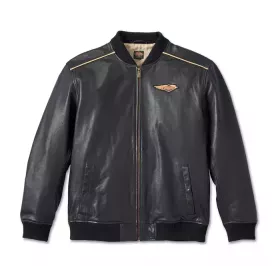 Men's 120th Anniversary Leather Jacket - Black Leather